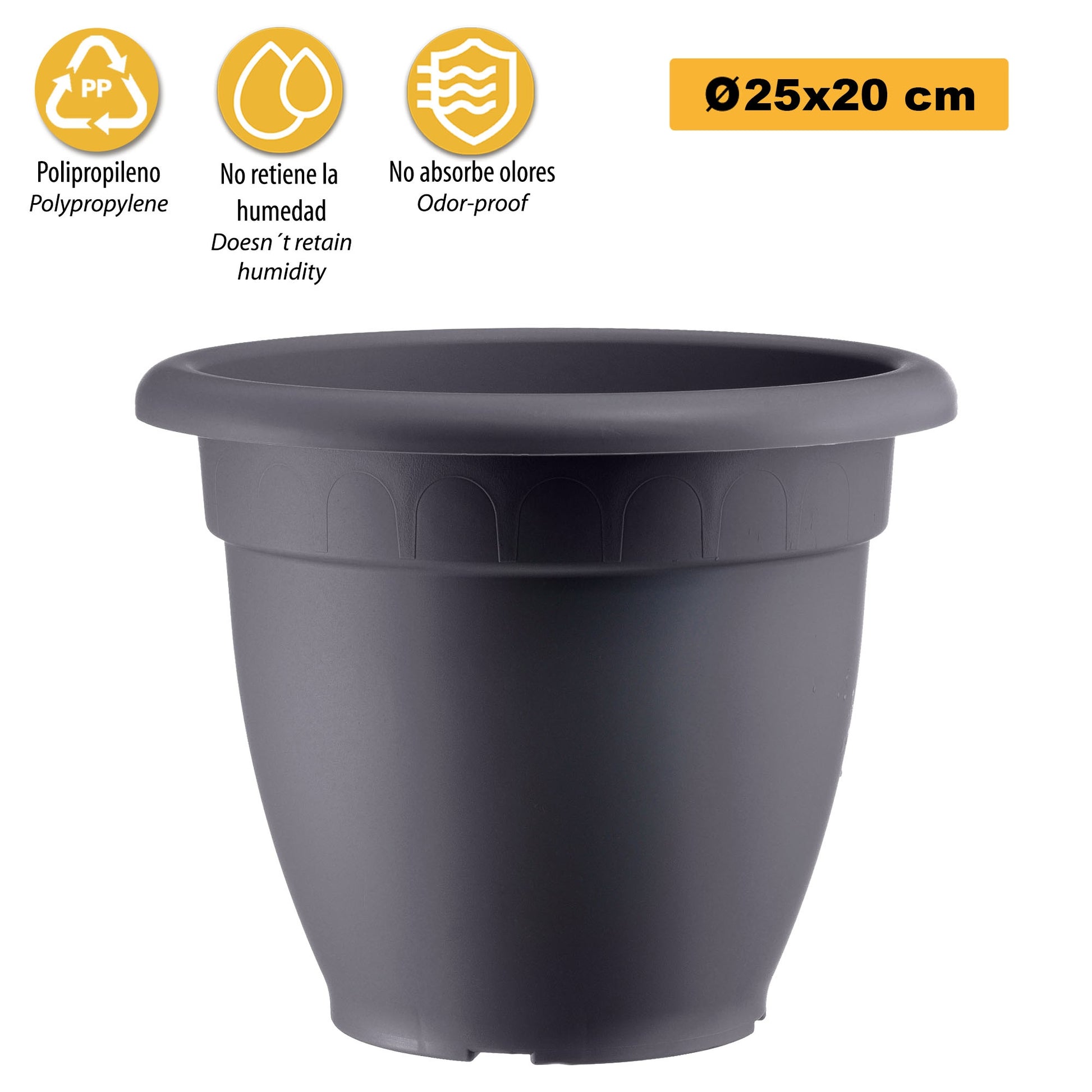 Maceta En Forma De Campana Ø Cm 25 Antracita_2