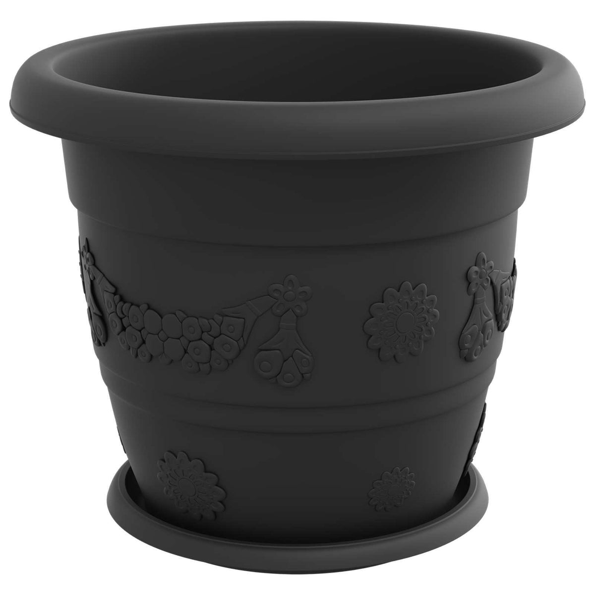 Macetas 6 Uds. Negro Ø 34 X 28 Cm Plástico_4