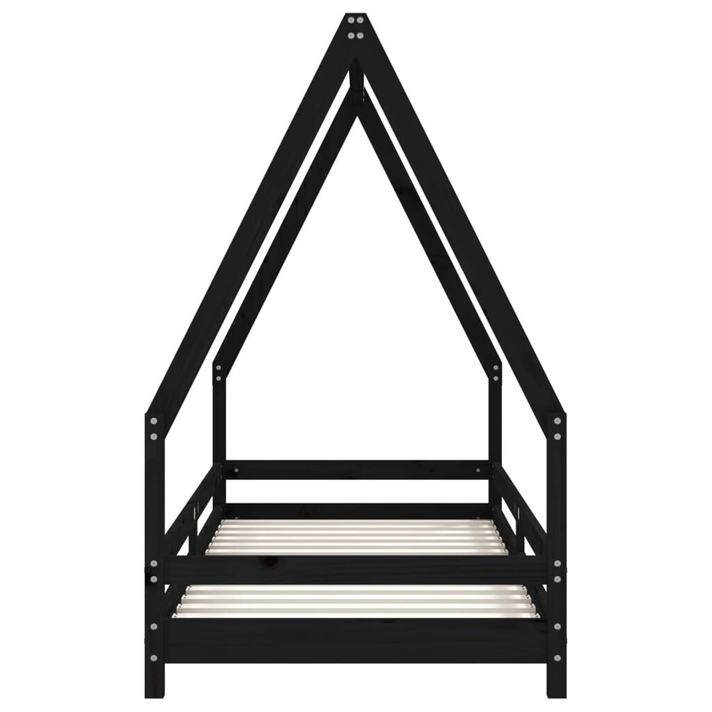Vidaxl Estructura De Cama Para Niños Madera De Pino Negro 80x200 Cm_3