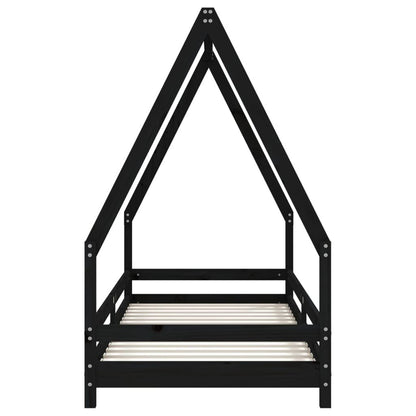 Vidaxl Estructura De Cama Para Niños Madera De Pino Negro 80x200 Cm_3