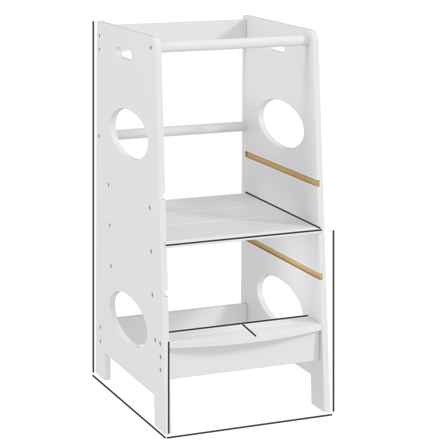 Homcom Torre De Aprendizaje De Madera Para Niños Con Altura Ajustable 40x50x90cm_2