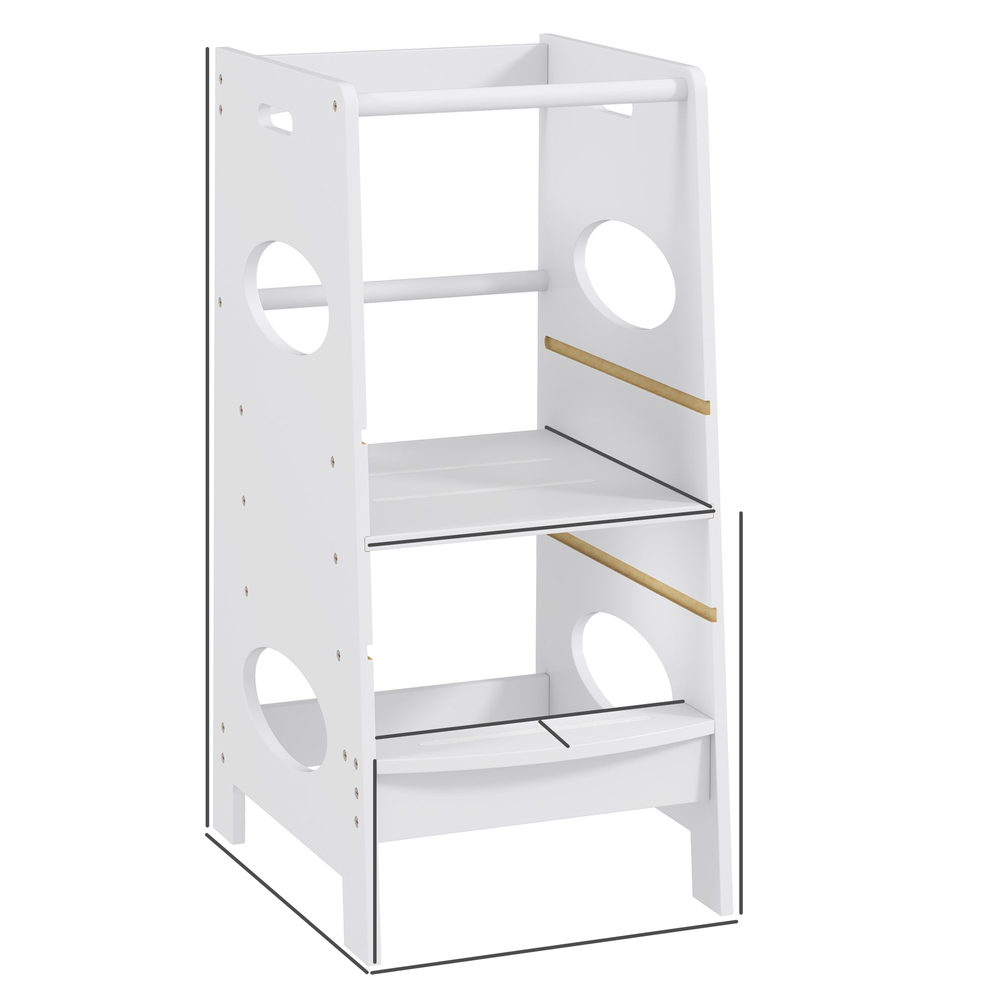 Homcom Torre De Aprendizaje De Madera Para Niños Con Altura Ajustable 40x50x90cm_2