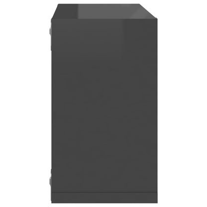 Estantes Cubo De Pared 4 Unidades Gris Brillo 26x15x26 Cm / Vetonek_2