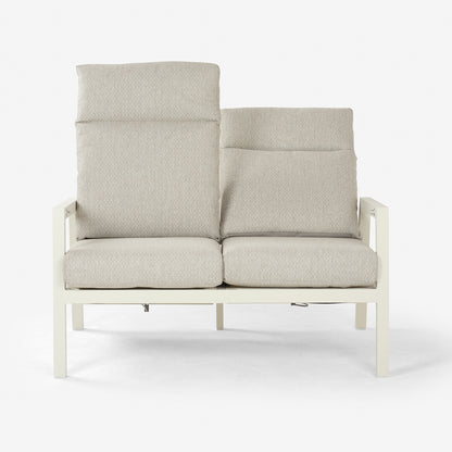 Conjunto Relax Reclinables, Mesa Regulable, Aluminio, Color Blanco Envejecido, Mesa:140x80x29/64cm Sillón:66x83x104 Cm Sofá:126x82x112 Cm Alto_3