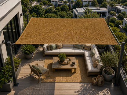 Toldo Vela Coco Natural Reforzado 4x3 M 60% Ocultación Para Jardín Terraza Pérgola_3