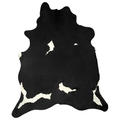 Alfombra De Piel De Vaca Real Negro Y Blanco 150x170 Cm / Vetonek_5