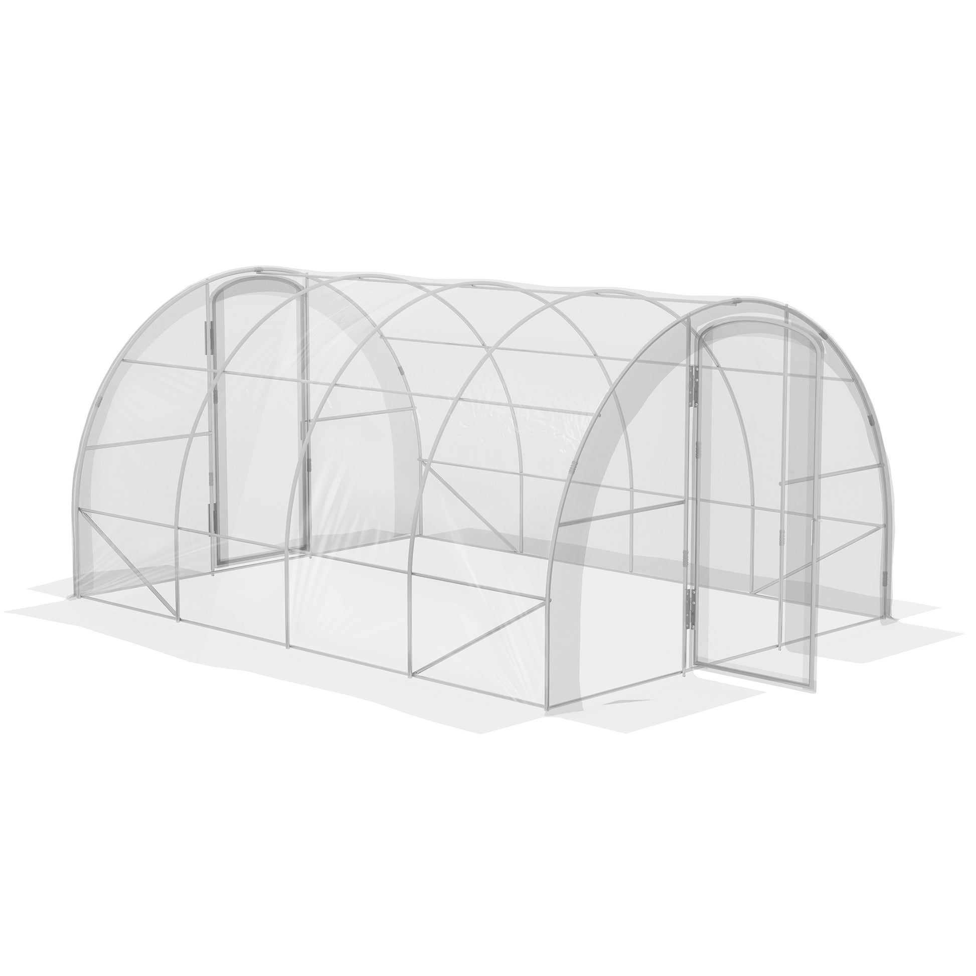 Outsunny Invernadero De Túnel 4x3x2 M Con 2 Puertas Transparente_0