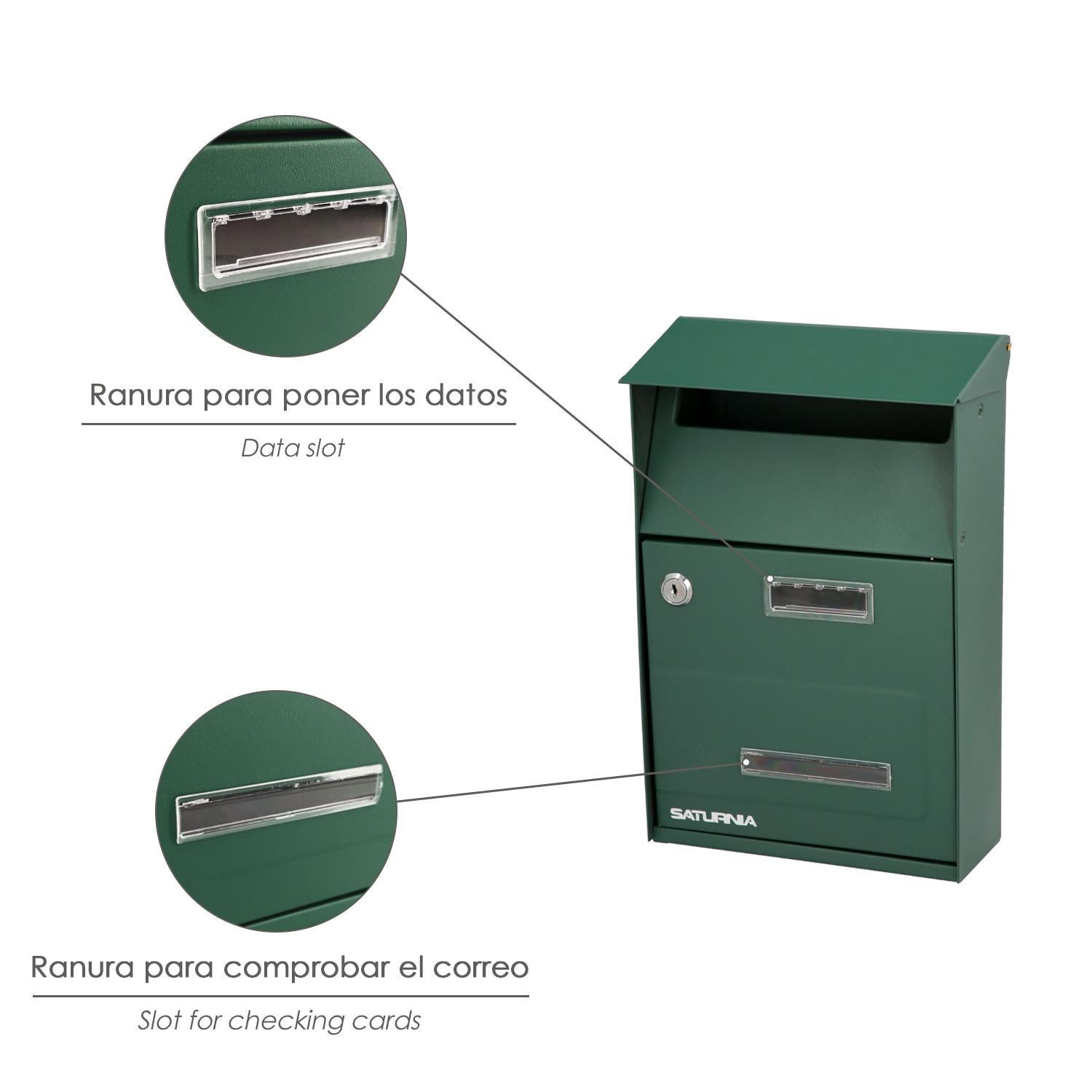 Buzon Exterior Country Verde 215 X 320 X 105 Mm.