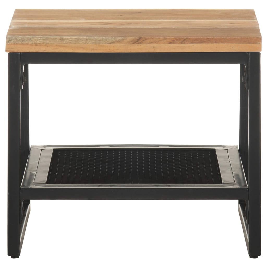 Mesa Auxiliar De Madera Maciza De Acacia 40x40x35 Cm_0