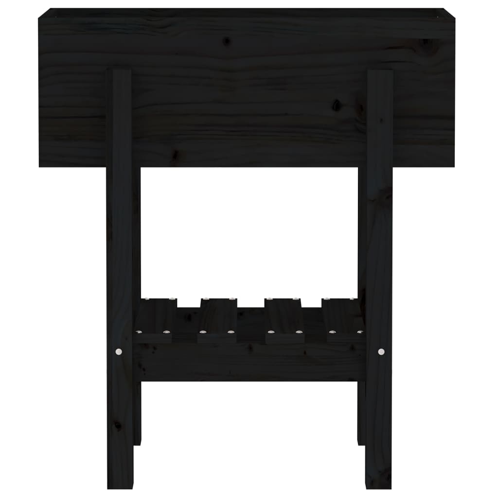 Jardinera Madera Maciza De Pino Negro 62x30x69 Cm_5