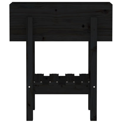 Jardinera Madera Maciza De Pino Negro 62x30x69 Cm_5