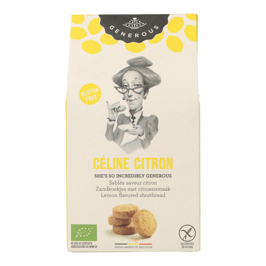Biscoitos Generosos Biológicos e Sem Glúten de Limão Celine 100 g