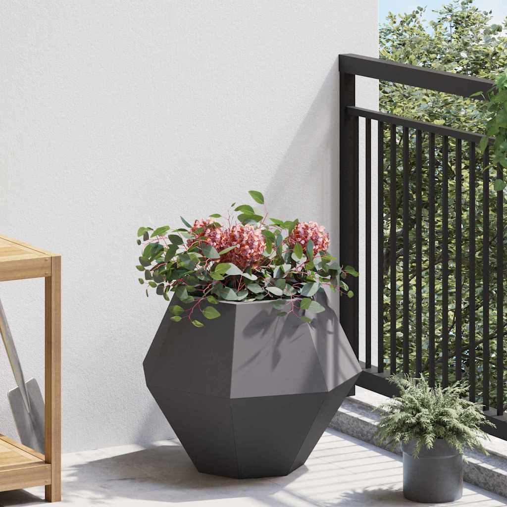 Jardinera 2 Pcs Negro 50 X 50 X 40 Cm Acero_3