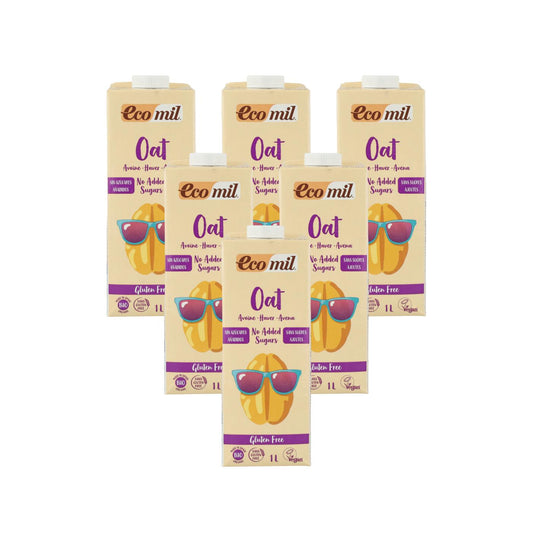 Pack de 6 Bebidas de Aveia Biológicas Sem Glúten Ecomil 1 L