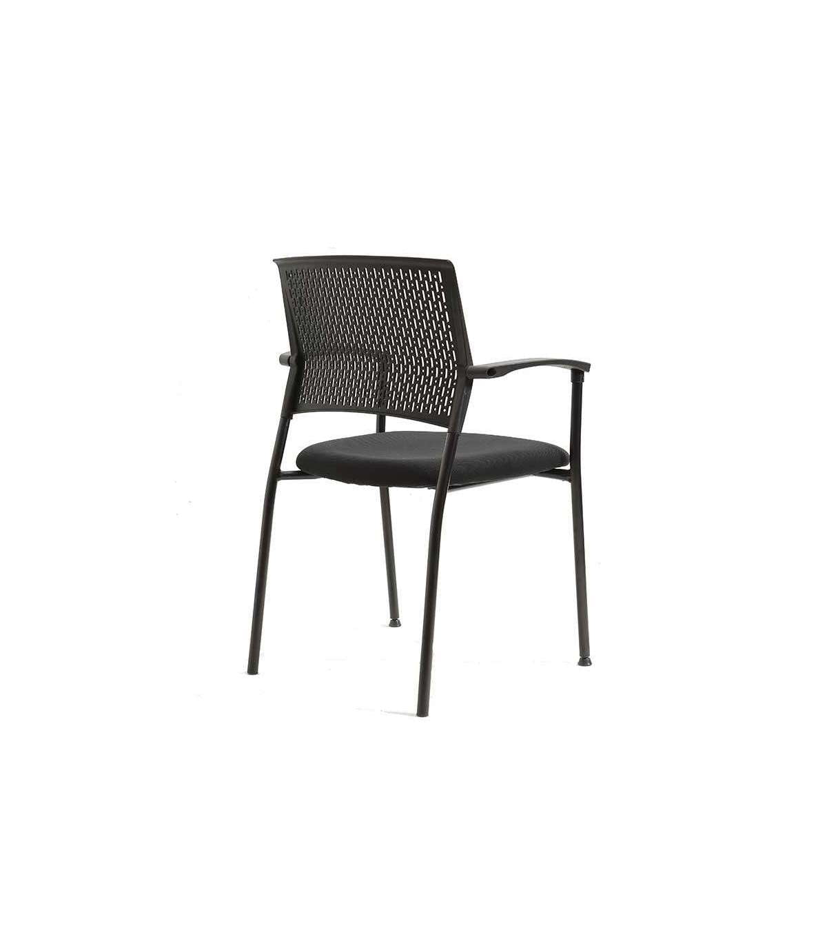 Pack De 4 Sillas Confidente Acabado Negro, 55 Cm(ancho) 85 Cm(altura) 55cm(fondo)_3