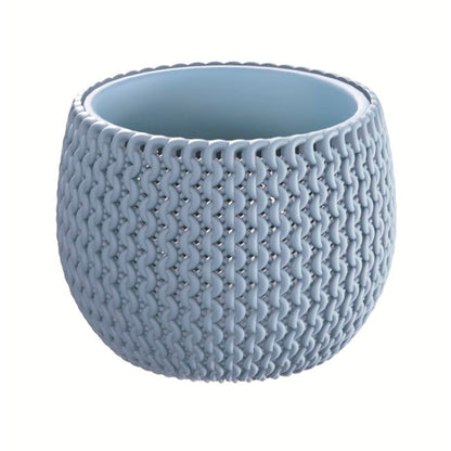 Maceta Redonda Con Deposito Splofy Bowl De Plastico En Color Gris Hielo 37 (largo) X 37 (ancho) X 21 (altura) Cm_1