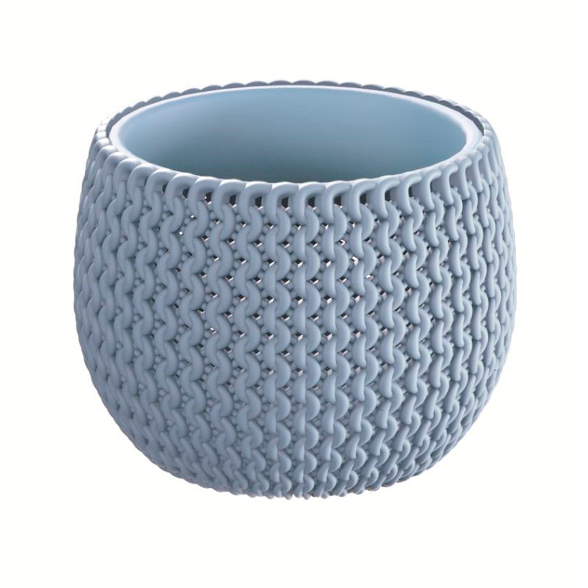 Maceta Redonda Con Deposito Splofy Bowl De Plastico En Color Gris Hielo 18 (largo) X 18 (ancho) X 13 (altura) Cm_1
