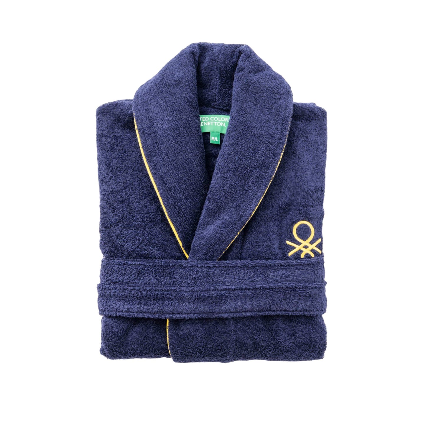 Albornoz S/m 420gsm 100% Algodon C/ Logo Bordado Azul Marino Core Benetton_0