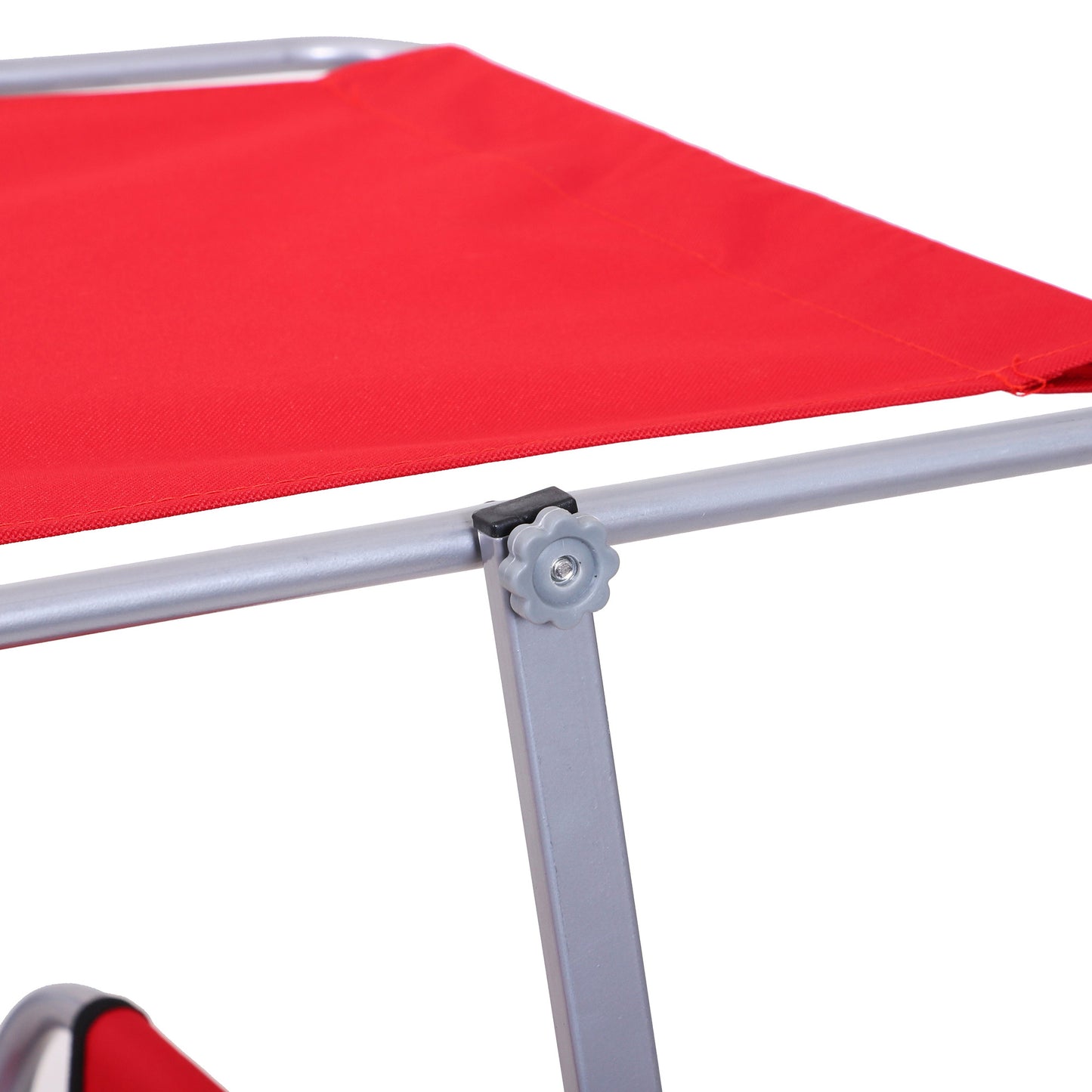 Outsunny Tumbona Plegable Con Toldo Desmontable Respaldo Ajustable Rojo_3