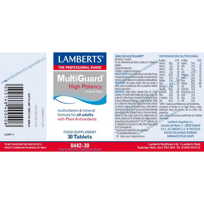 MultiGuard. Vitaminas e minerais + mistura ORAC Lamberts 30 comprimidos