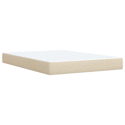 Cama Box Spring Con Colchón Tela Color Crema 160x200 Cm / Vetonek_4