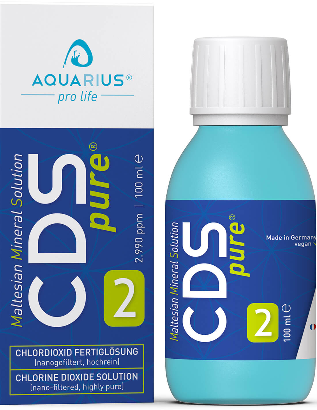 AQUARIUS pro life - CDSpure | 100 ml Solución de dióxido de cloro