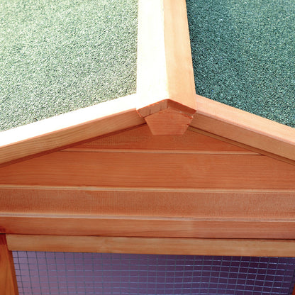 Pawhut Conejera Madera 309x79x86 Cm Para 2-4 Conejos 2 Corral Bandeja Extraíble_4
