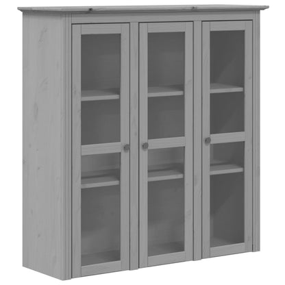 Armario Con Puertas De Vidrio Bodo Madera Maciza Pino Gris / Vetonek_3