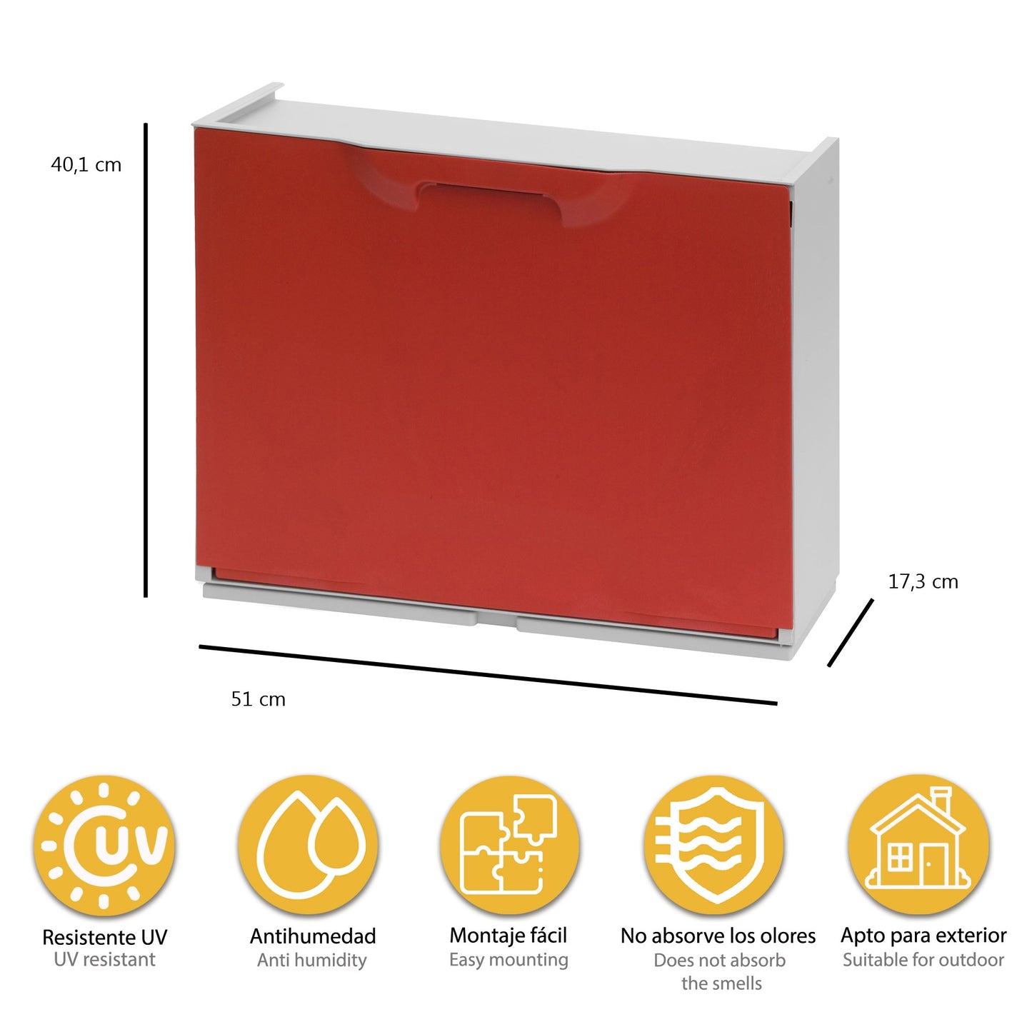 Zapatero En Polipropileno Color Rojo