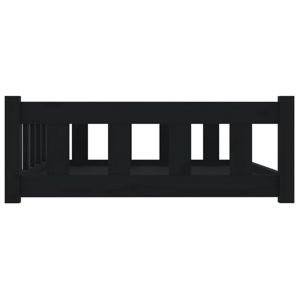 Vidaxl Cama Para Perros Madera Maciza De Pino Negro 105,5x75,5x28 Cm_4