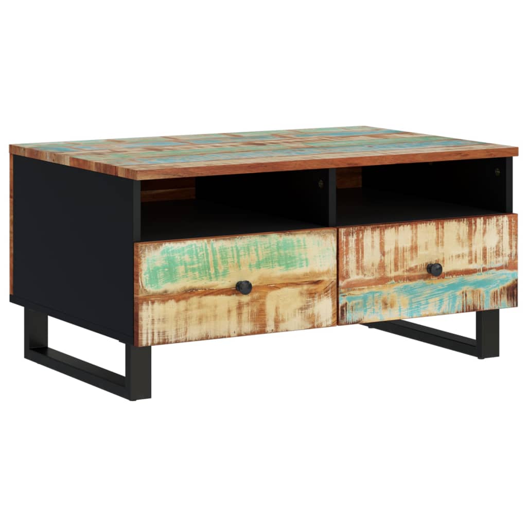 Mesa De Centro Madera Reciclada Y Contrachapada 80x54x40 Cm_0
