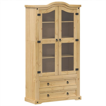 Armario Con Vitrina Corona Madera Maciza Pino 99x43x187 Cm / Vetonek_5