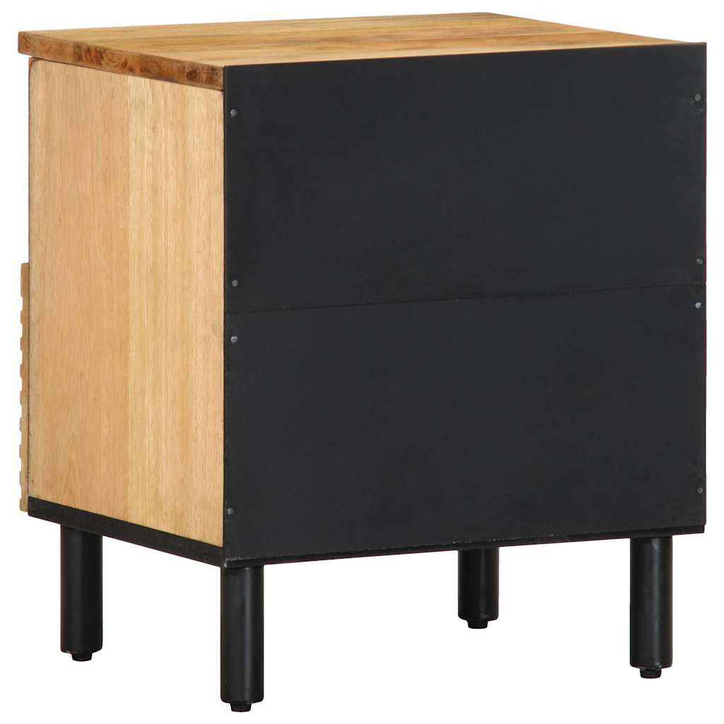 Mesitas De Noche 2 Uds Madera Maciza De Mango Marrón 40x33x46cm_4