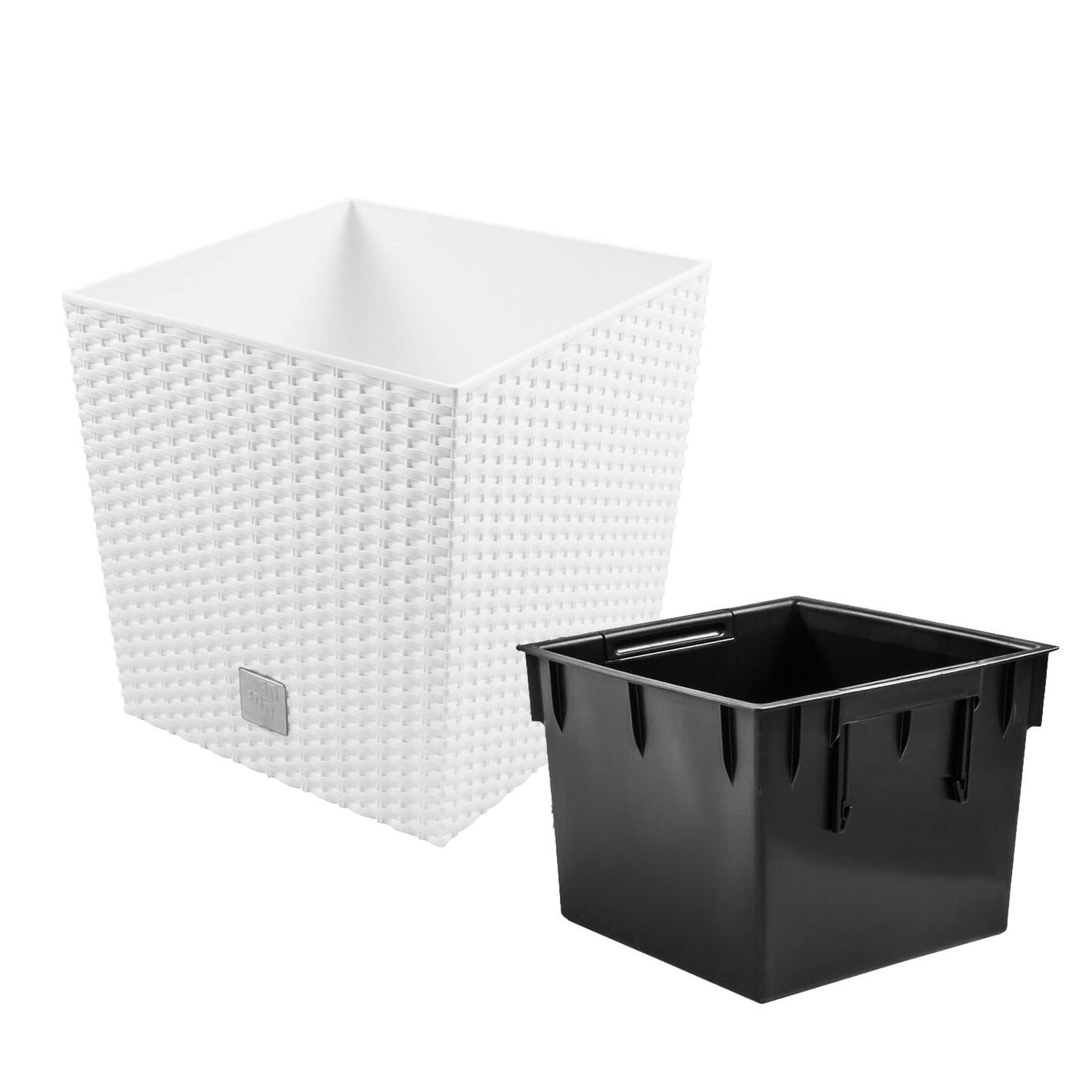 Maceta Rato 7 Litros Con Cubilete Para Plantar En Color Blanco 20 X 20 X 20,2 Cm._1