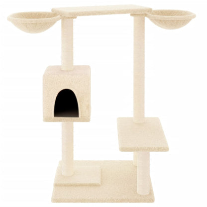 Rascador Para Gatos Con Postes Para Rascar Color Crema 82 Cm_2