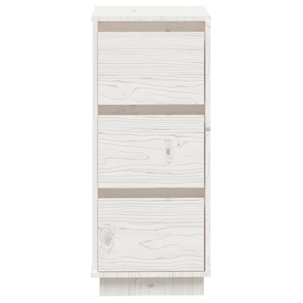 Aparador De Madera Maciza De Pino Blanco 32x34x75 Cm / Vetonek_0