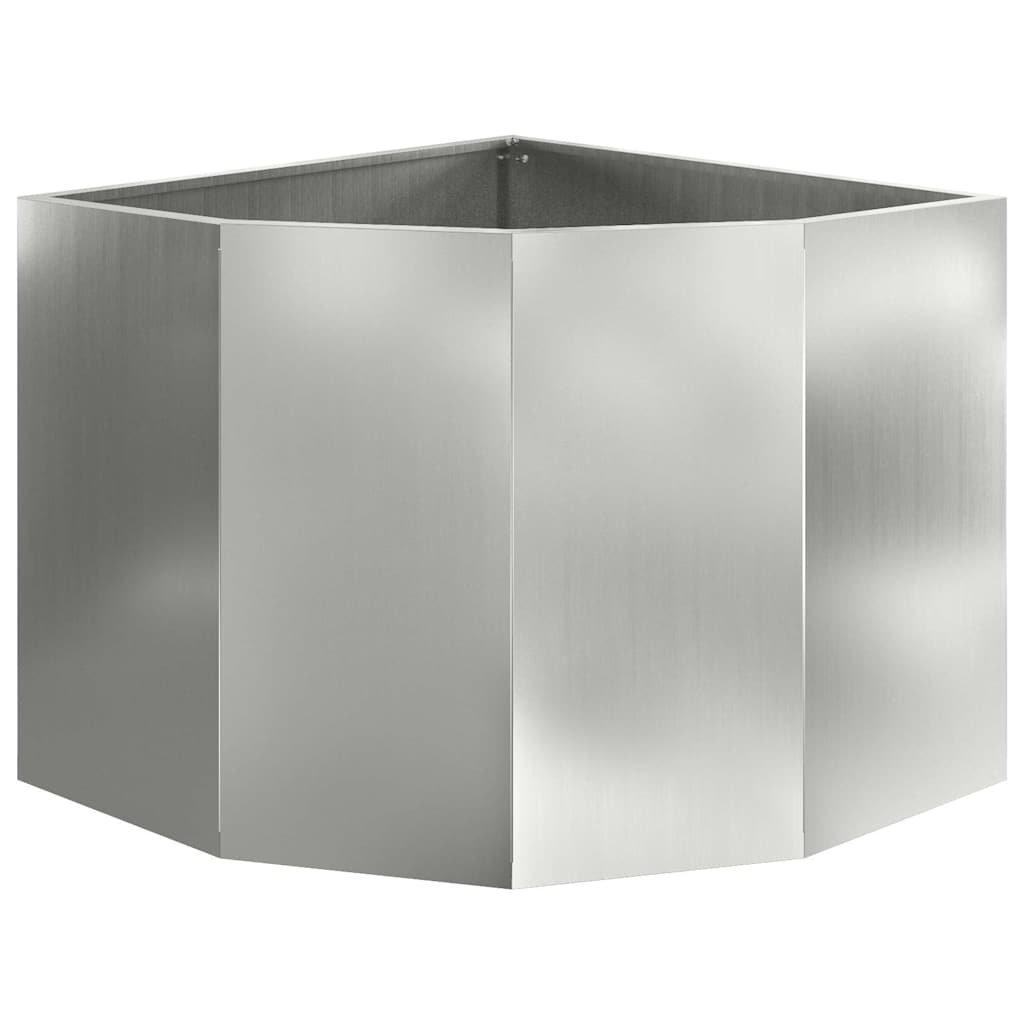 Macetero De Esquina Plateado 60 X 60 X 50 Cm Acero Galvanizado_4