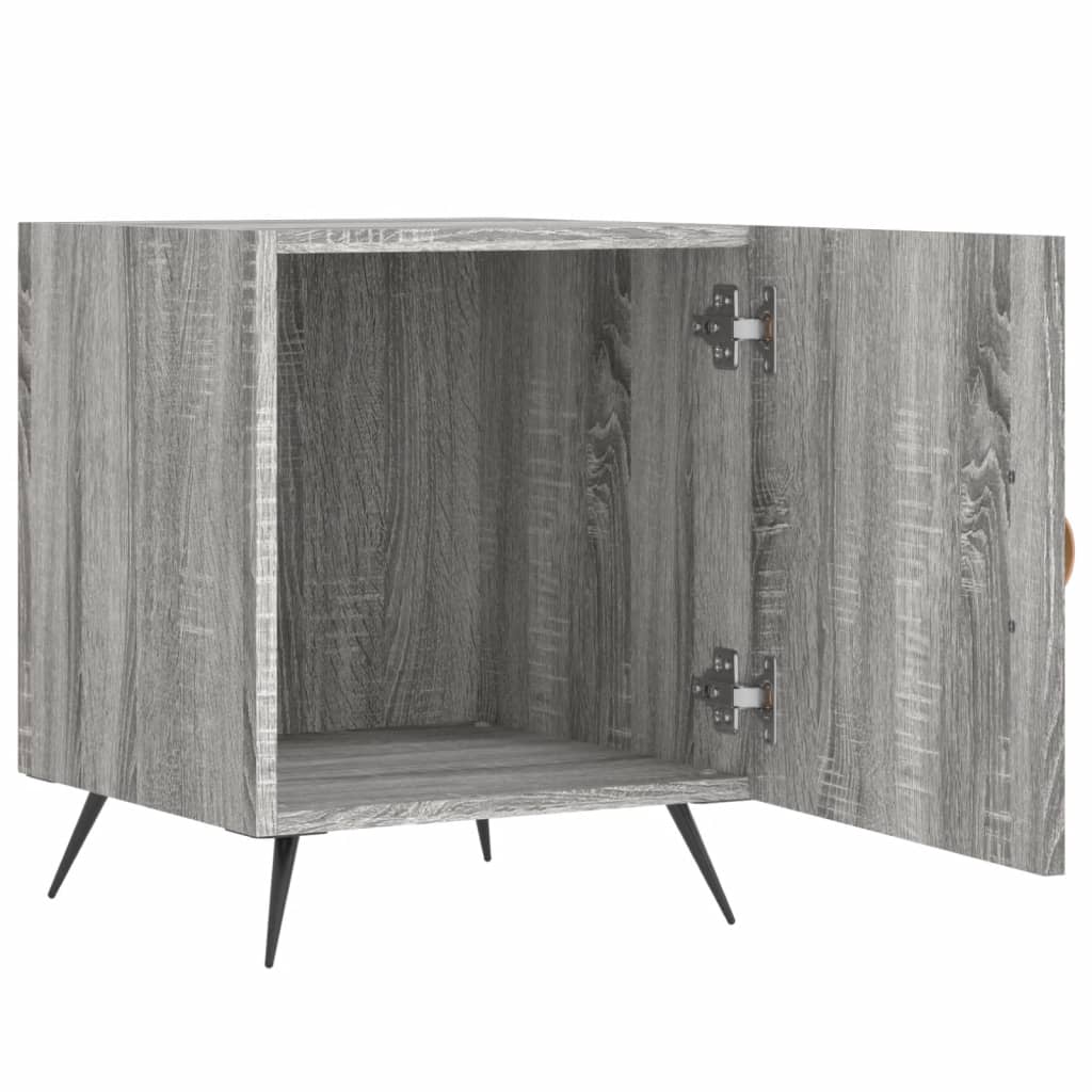 Mesita De Noche Madera De Ingeniería Gris Sonoma 40x40x50 Cm_1
