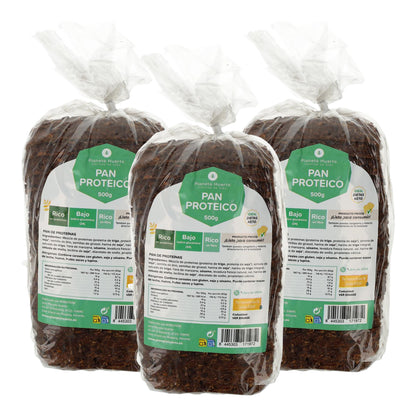 Embalagem com 3 pães proteicos Planeta Huerto 500 g 