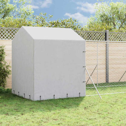 Perrera De Exterior Con Toldo Acero Galvanizado Plata 2x10x2,5m_1