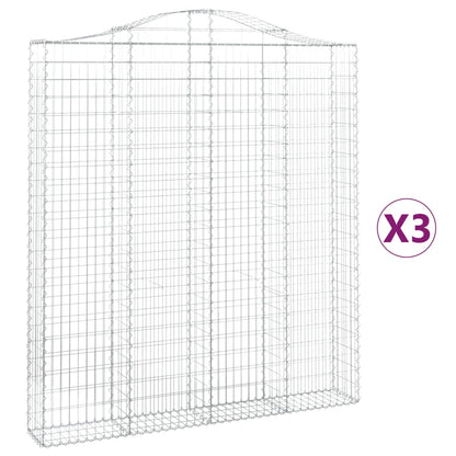 Cestas De Gaviones 3 Uds Forma De Arco Hierro 200x30x220/240 Cm_0