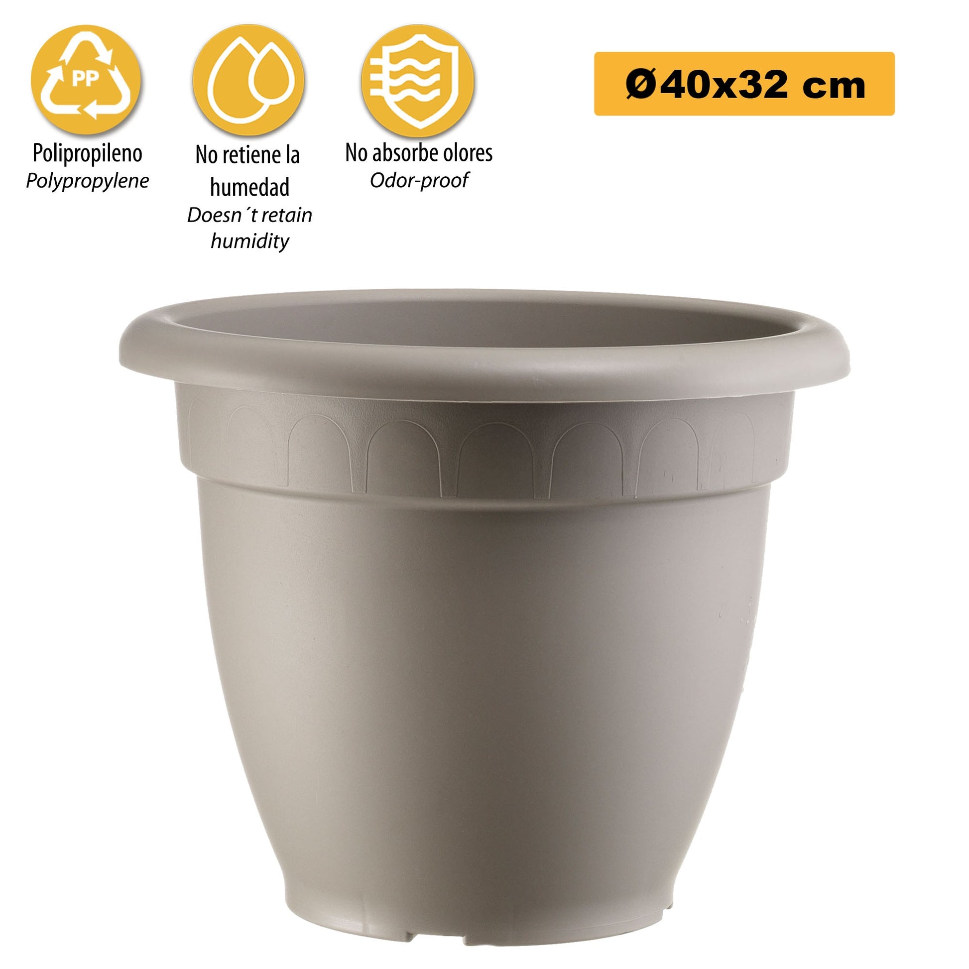 Maceta En Forma De Campana Ø Cm 40 Gris