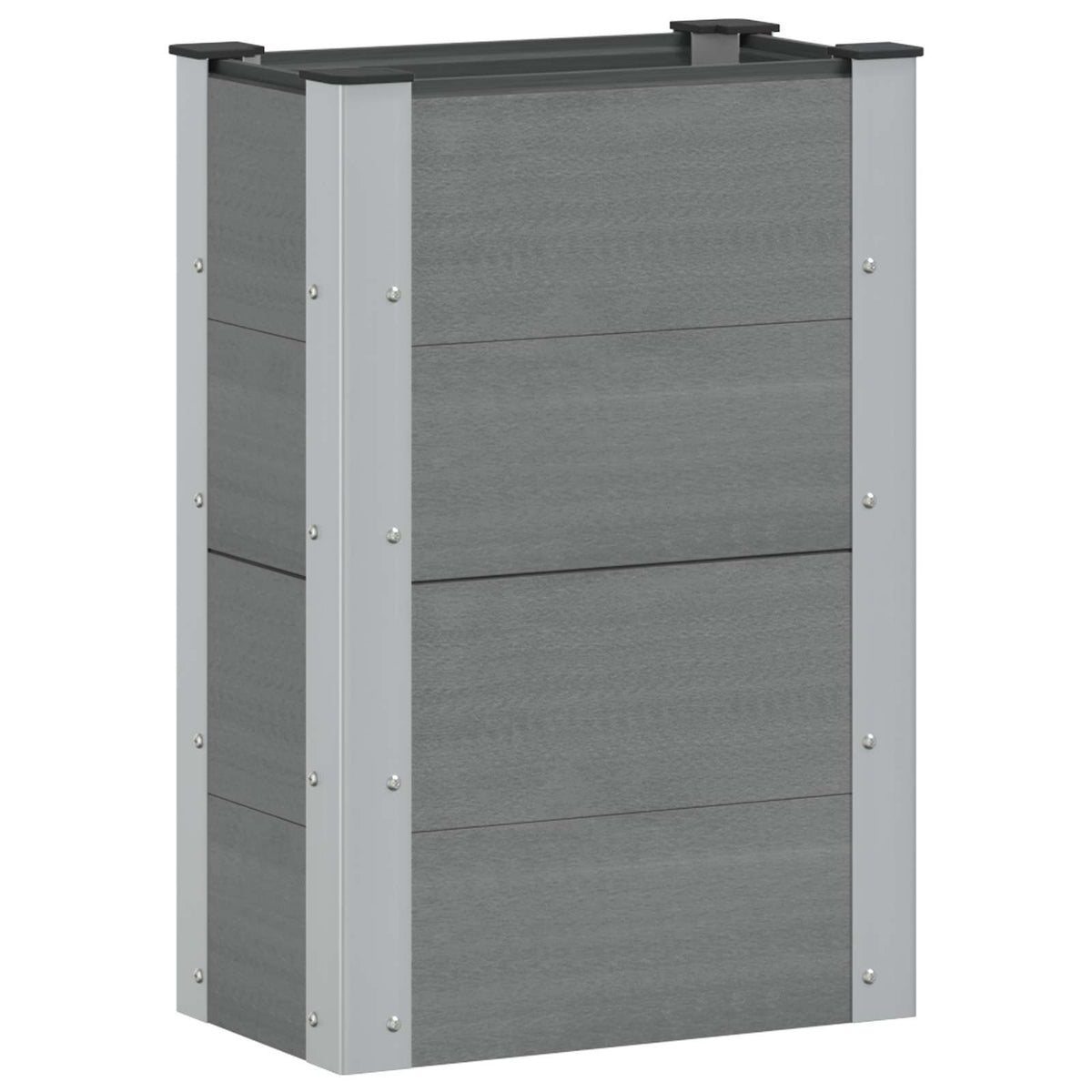 Arriate Elevado Gris 50 X 30 X 72 Cm Wpc Y Aluminio_0