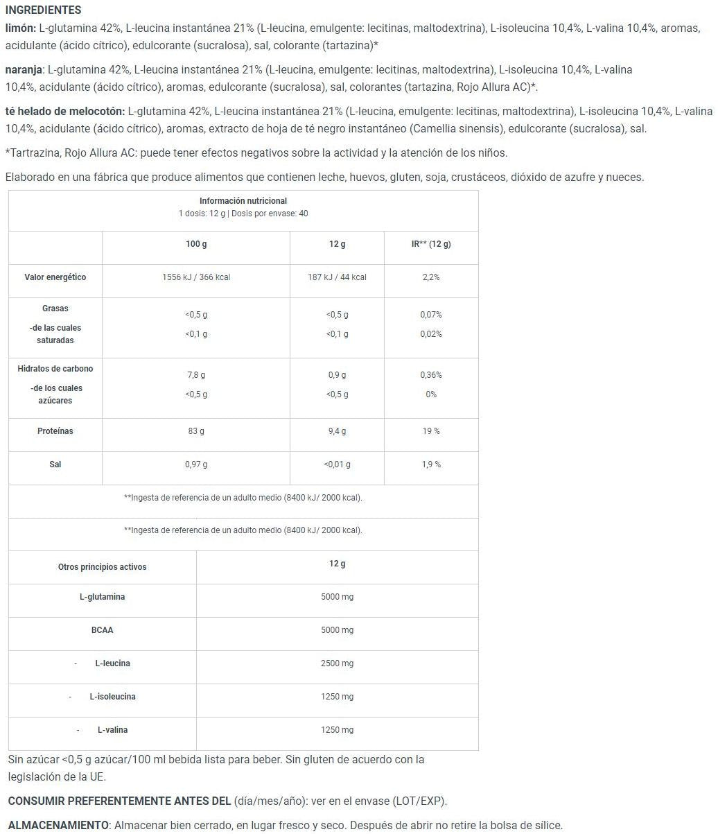 Bcaa + Glutamine Zero 480 Gr_5