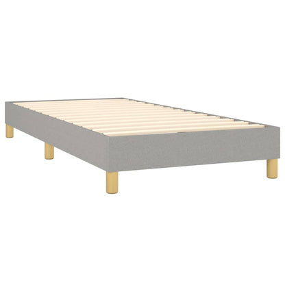 Cama Box Spring Con Colchón Tela Y Led Gris Claro 80x200 Cm / Vetonek_1