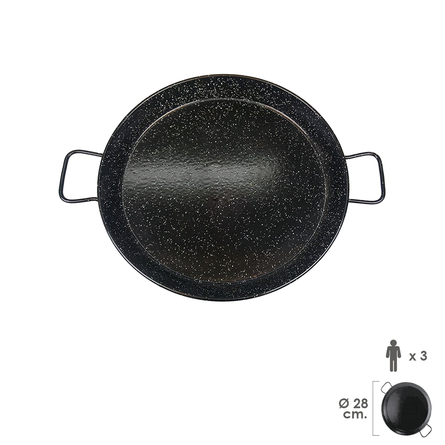 Paellera Valenciana esmaltada 3 personas 28 cm_0