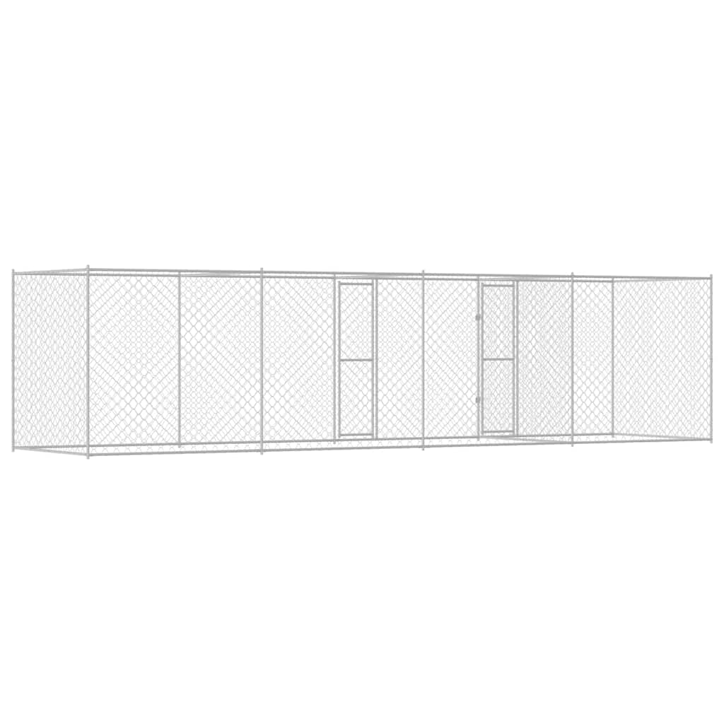 Jaula Para Perro Plateado 600 X 200 X 200 Cm Acero Galvanizado_5