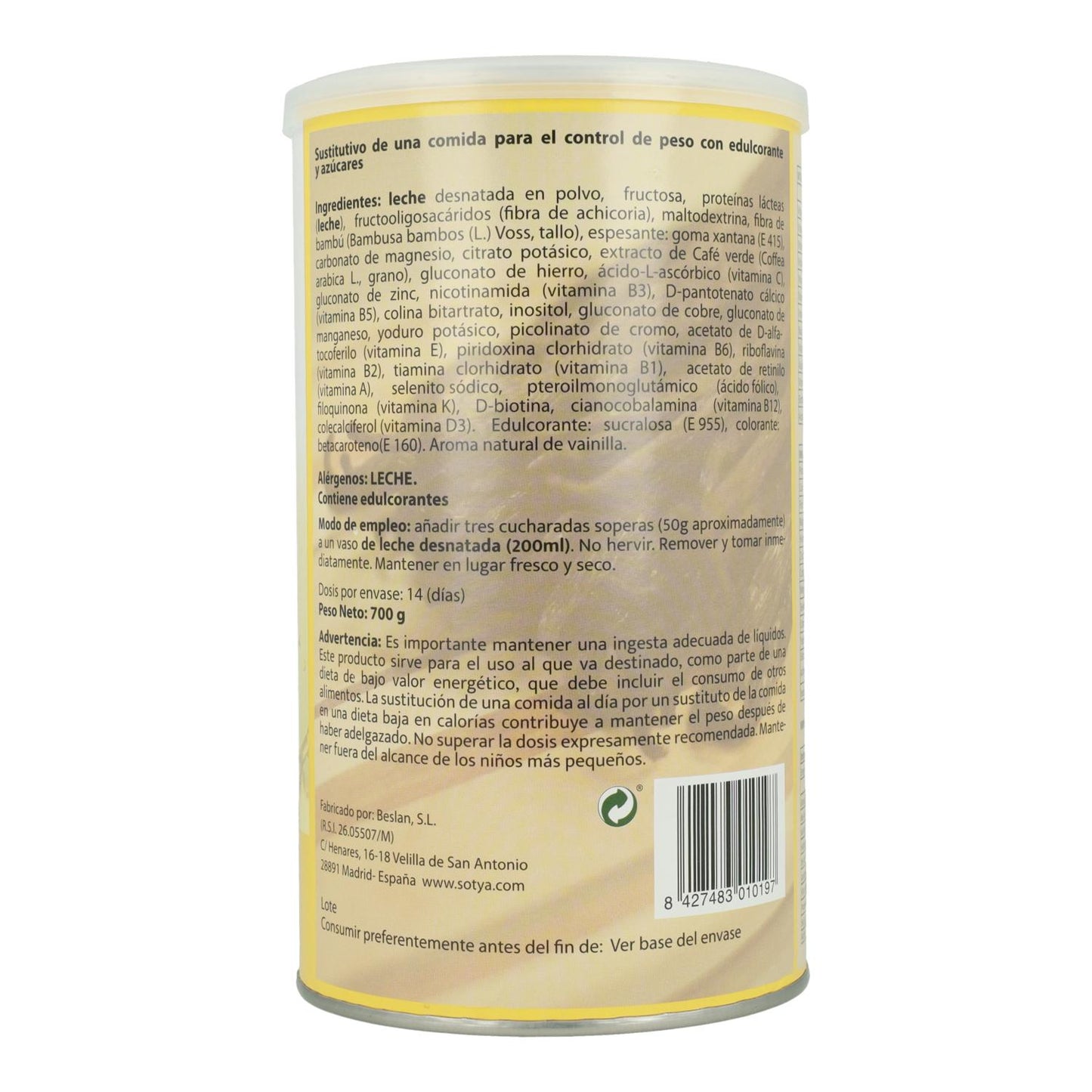Sotya Baunilha Saciante Shake, 700 g