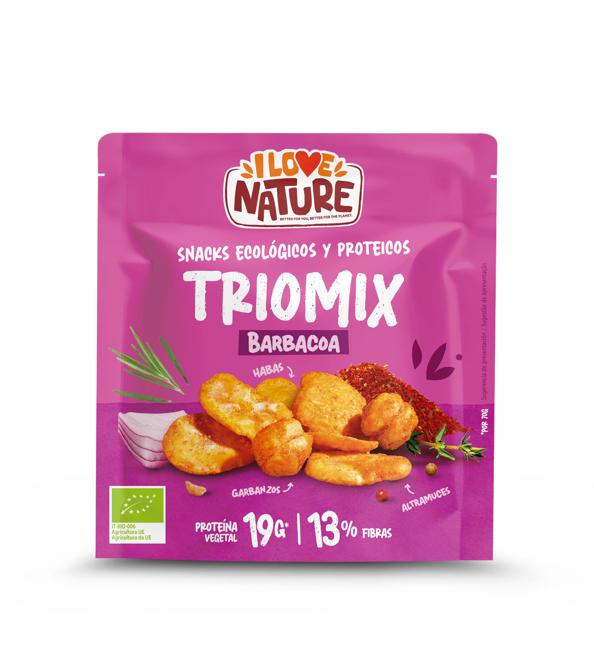 Snack protein Triomix barbacoa I Love Nature 70 g
