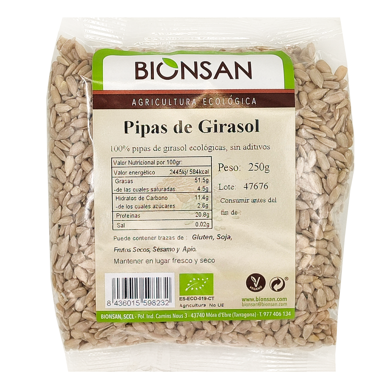 Pipas De Girasol Ecológicas 250gr_0